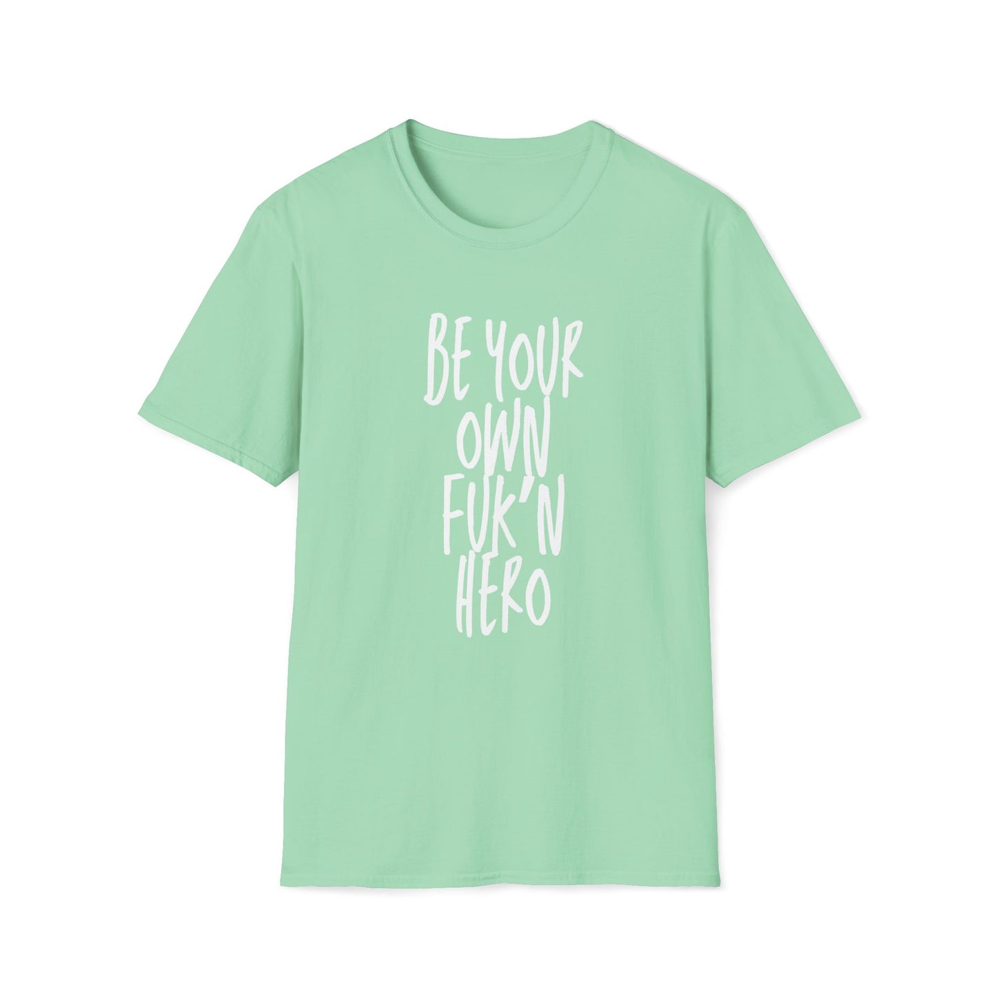 Be Your Own Hero Unisex Softstyle T-Shirt, Casual Graphic Tee, Comfortable Daily Wear, Great for Gifting, Perfect for Holidays