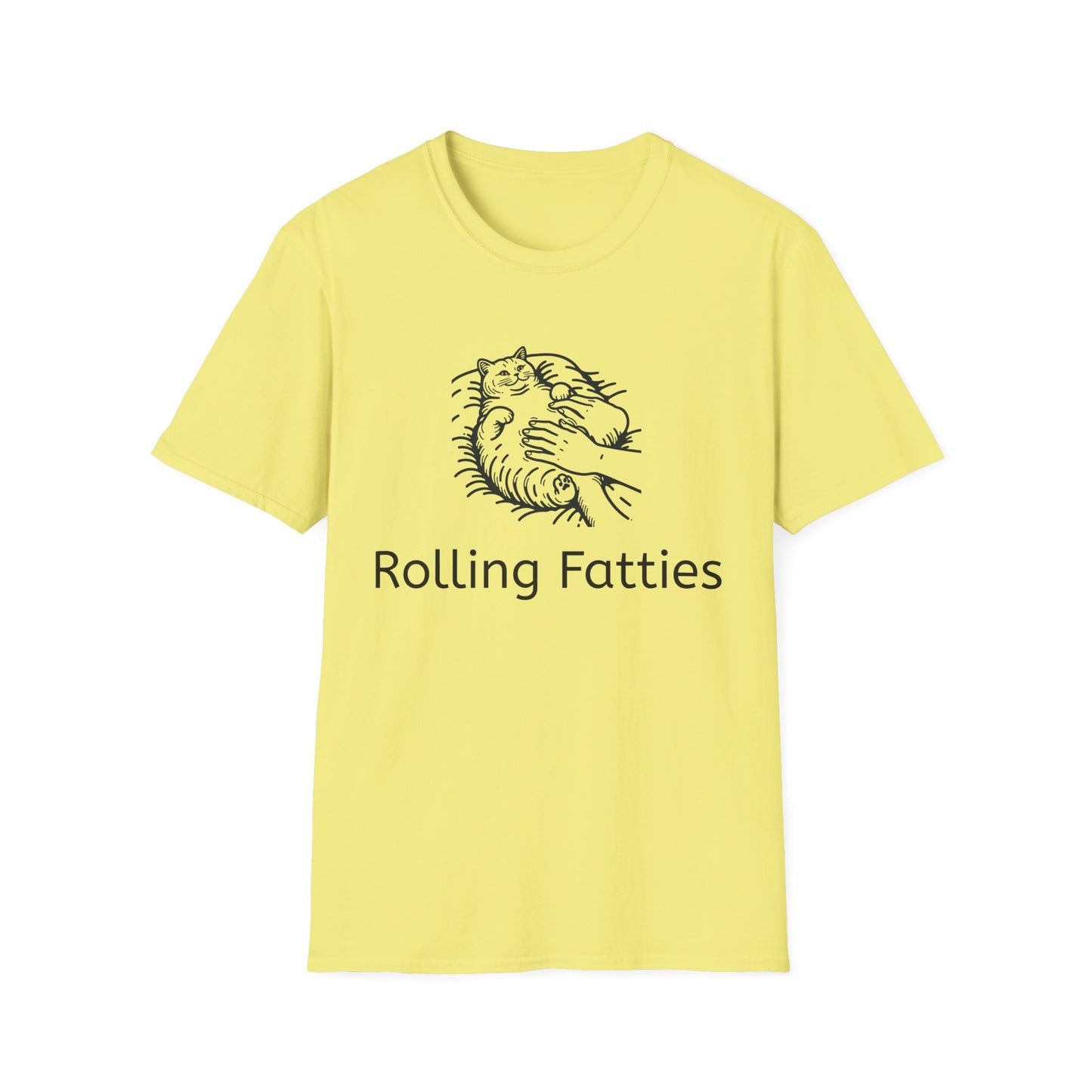 Rolling Fatties Unisex Softstyle T-Shirt, Funny Graphic Tee, Casual Wear, Gift for Hippies, Unique Gift, Birthday Apparel
