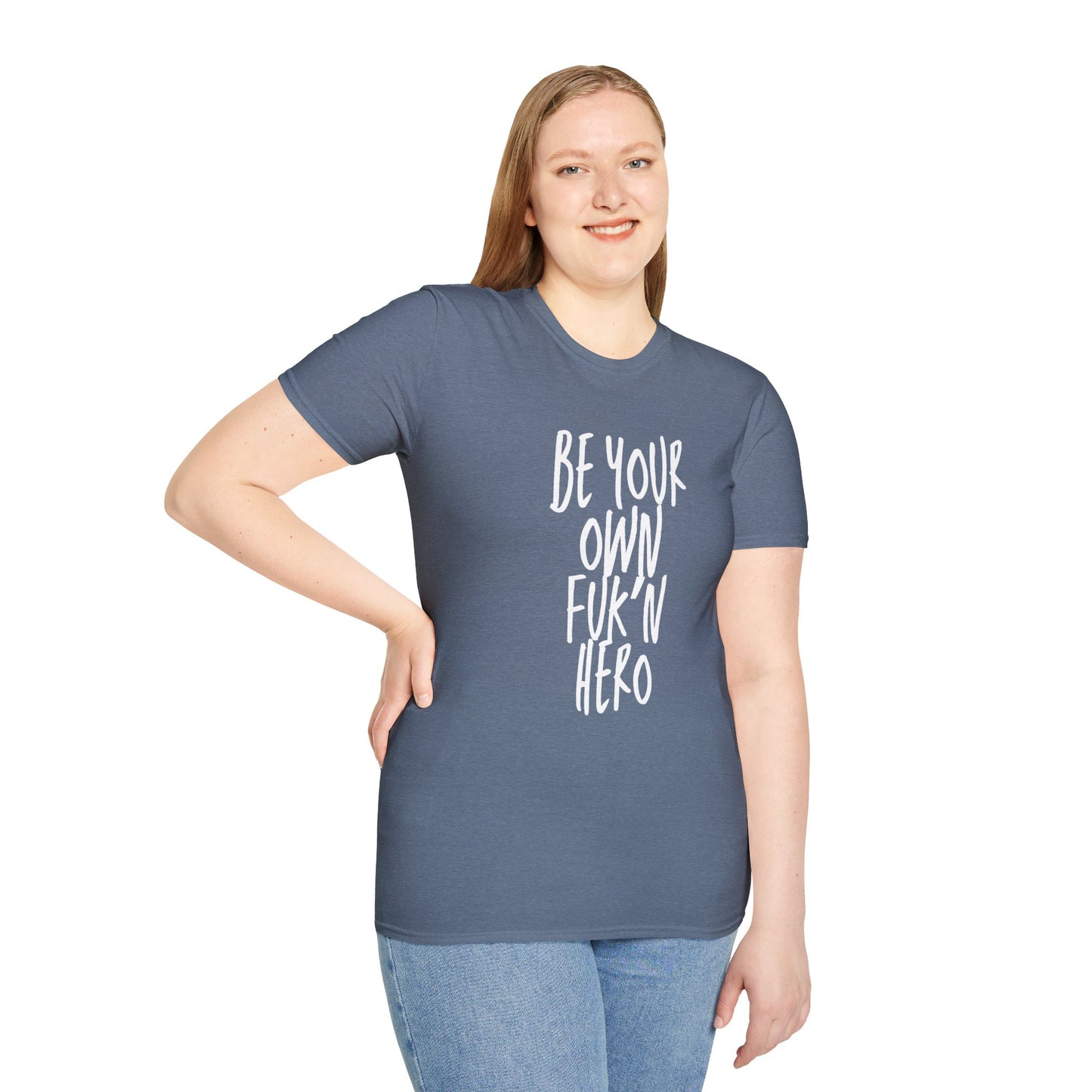 Be Your Own Hero Unisex Softstyle T-Shirt, Casual Graphic Tee, Comfortable Daily Wear, Great for Gifting, Perfect for Holidays