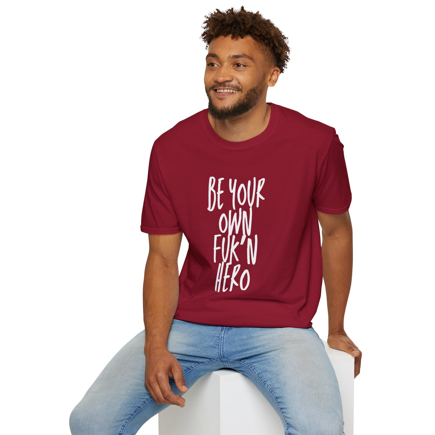 Be Your Own Hero Unisex Softstyle T-Shirt, Casual Graphic Tee, Comfortable Daily Wear, Great for Gifting, Perfect for Holidays