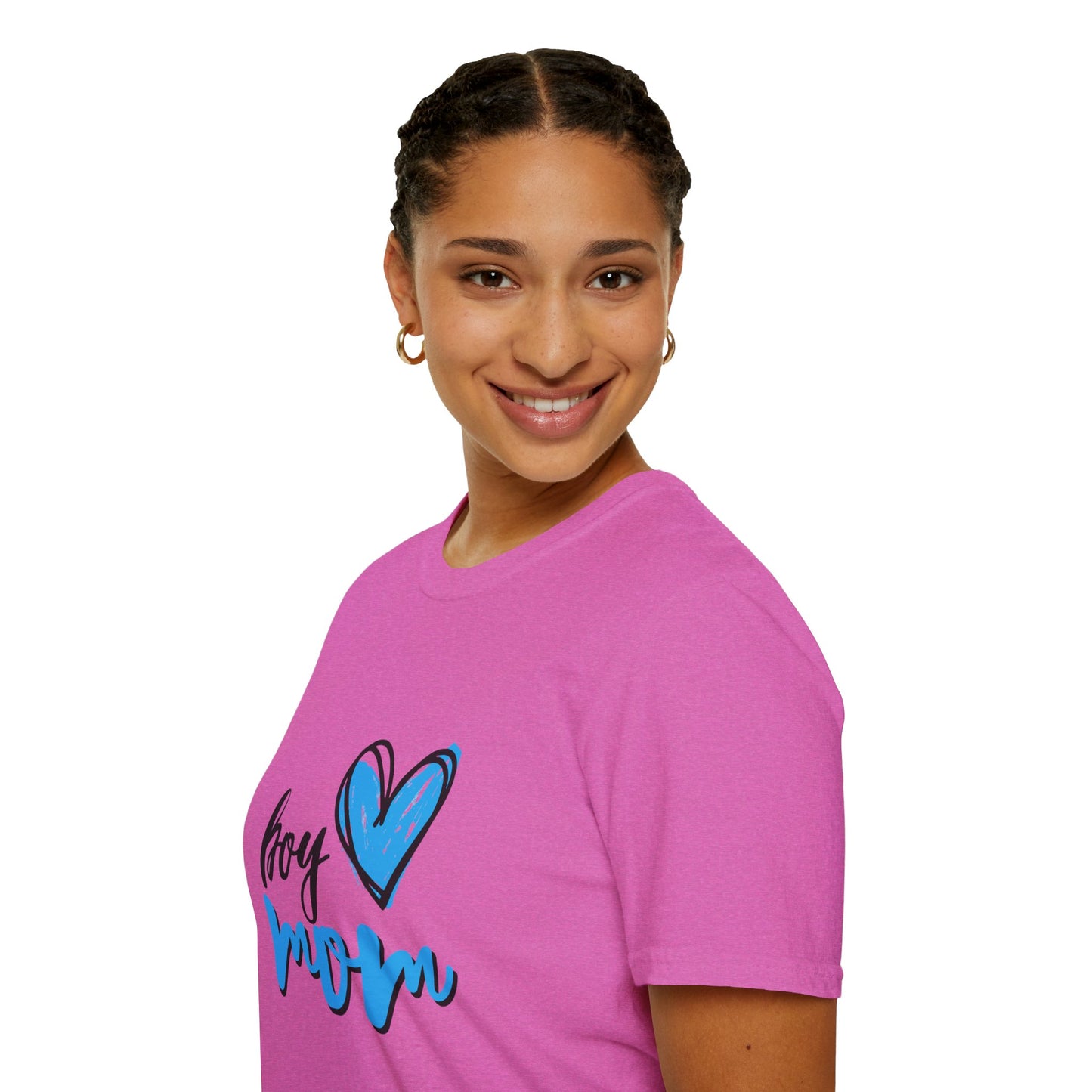 Boy Love Mom Unisex Softstyle T-Shirt | Perfect for Family Days and Celebrations