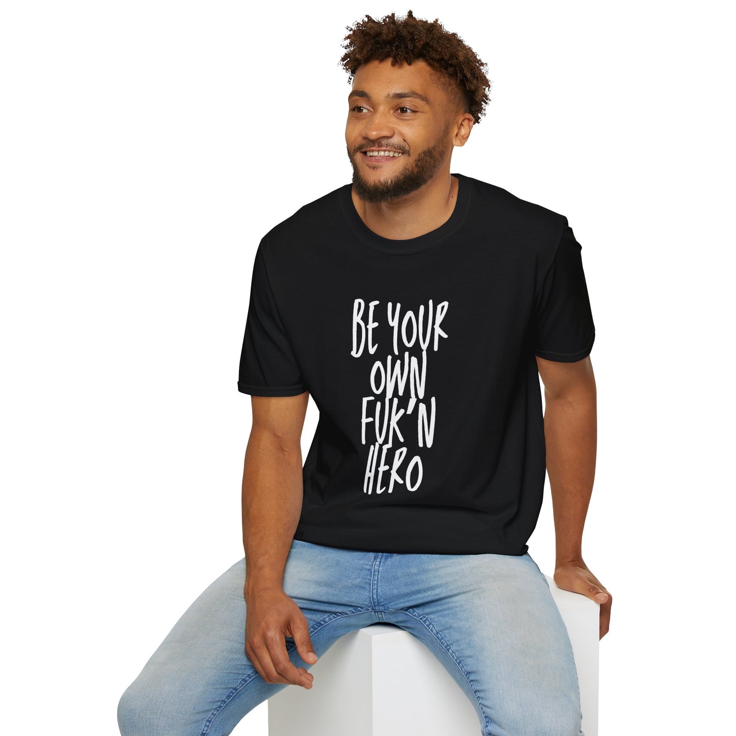 Be Your Own Hero Unisex Softstyle T-Shirt, Casual Graphic Tee, Comfortable Daily Wear, Great for Gifting, Perfect for Holidays