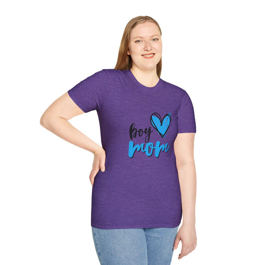 Boy Love Mom Unisex Softstyle T-Shirt | Perfect for Family Days and Celebrations