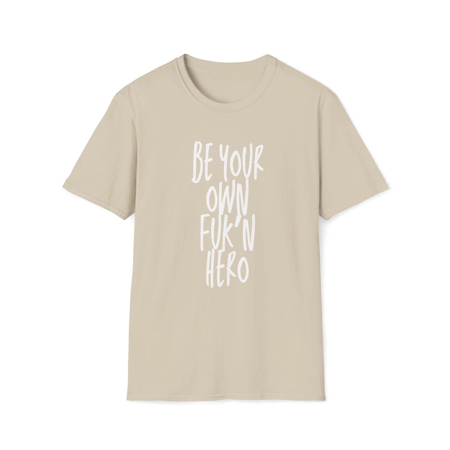 Be Your Own Hero Unisex Softstyle T-Shirt, Casual Graphic Tee, Comfortable Daily Wear, Great for Gifting, Perfect for Holidays