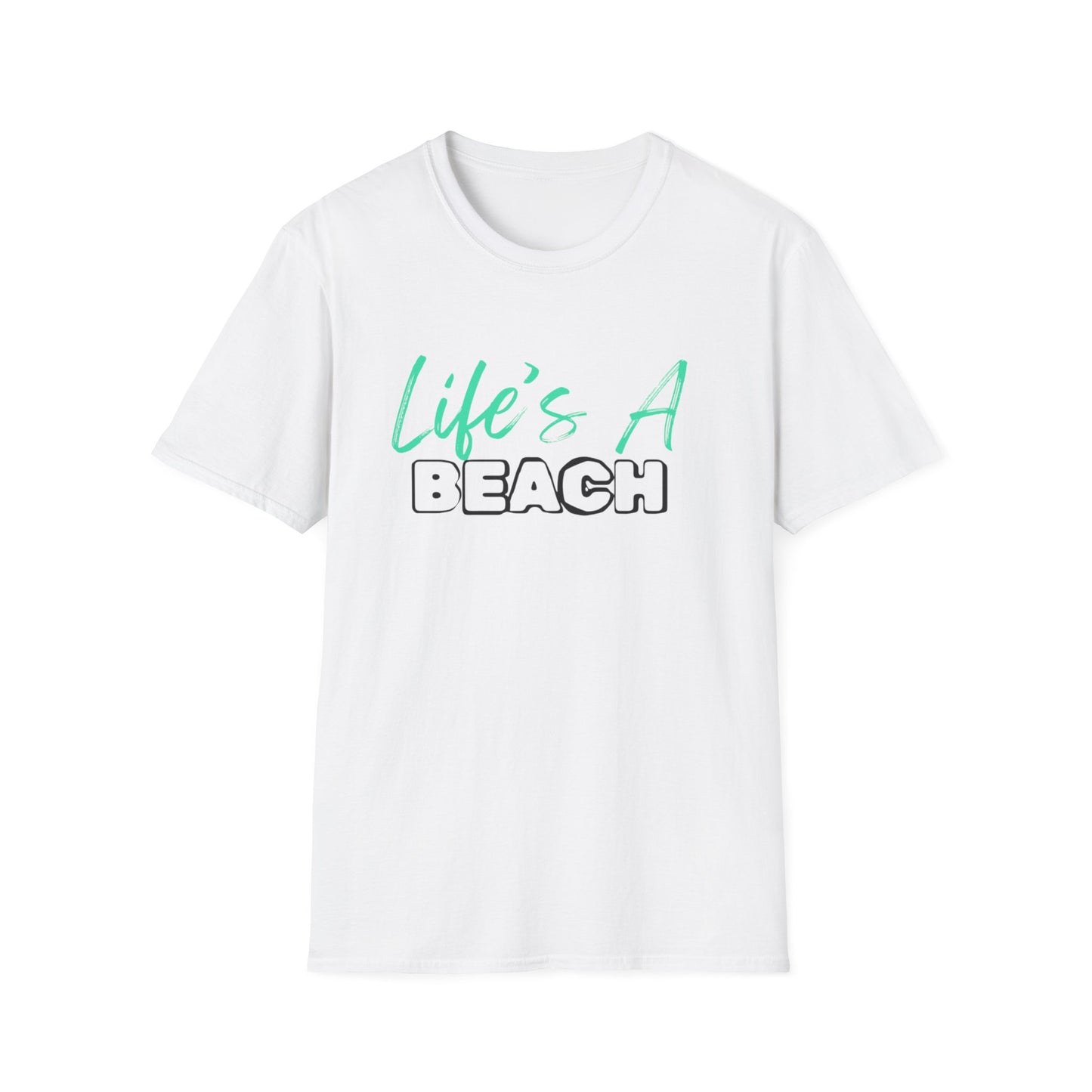 Life's A Beach Unisex Softstyle T-Shirt, Summer Vacation Tee, Beach Party Shirt, Casual Wear, Gift for Beach Lovers