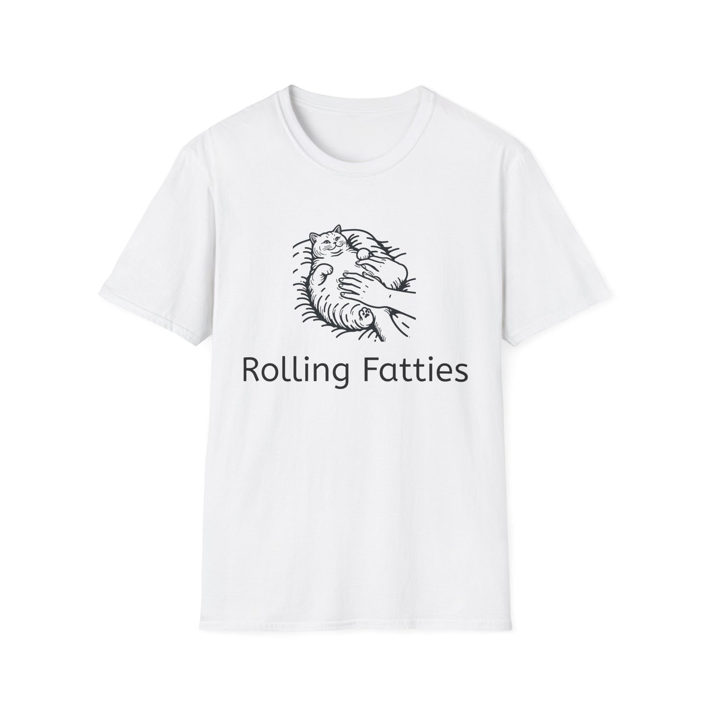 Rolling Fatties Unisex Softstyle T-Shirt, Funny Graphic Tee, Casual Wear, Gift for Hippies, Unique Gift, Birthday Apparel