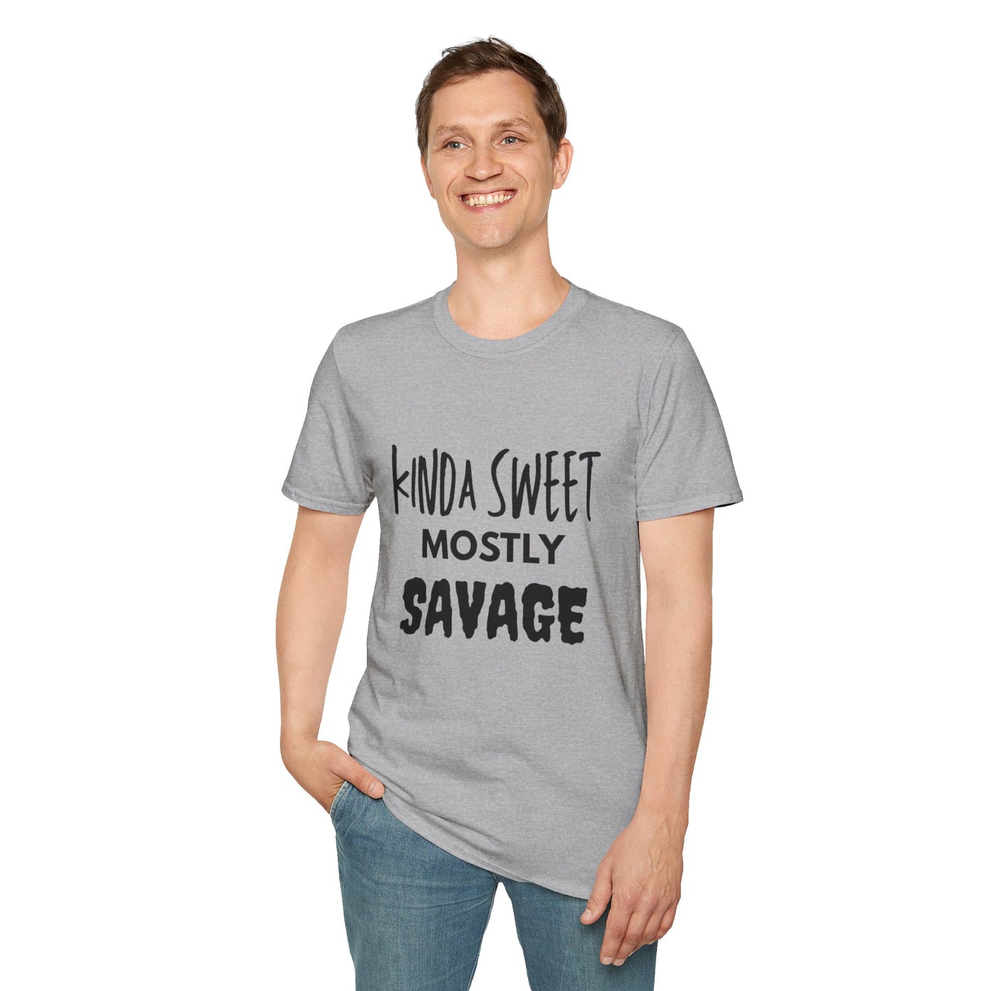 Kinda Sweet Mostly Savage Unisex T-Shirt, Funny Tee, Gift for Her, Casual Outfit, Birthday Gift, Everyday Wear