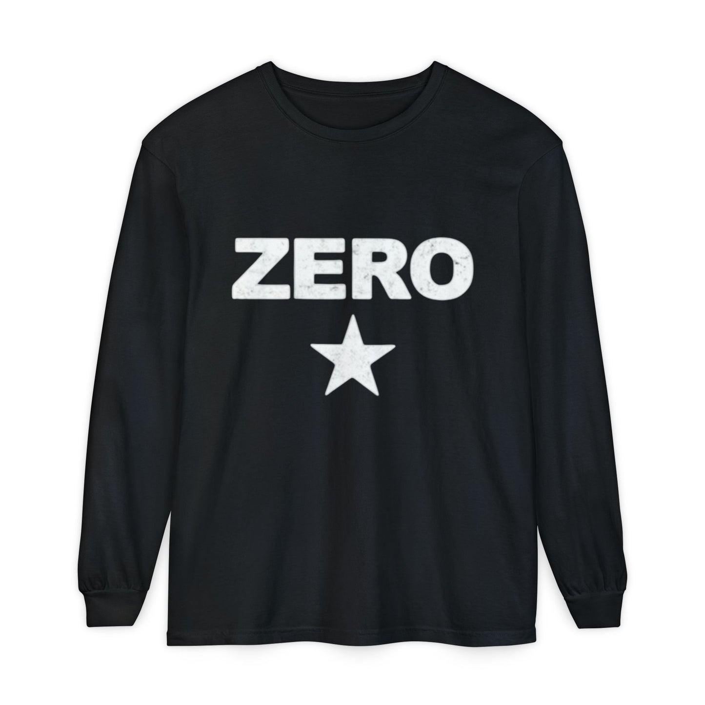 Unisex Long Sleeve T-Shirt with 'ZERO' Design - Casual Comfort for Everyday Wear