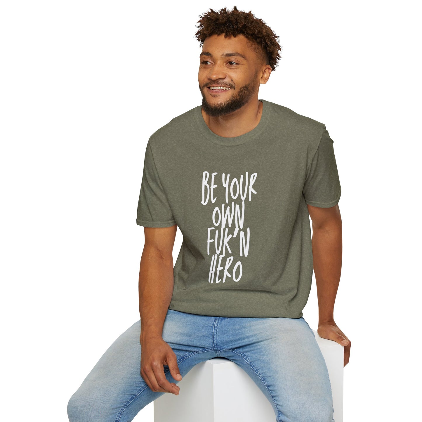 Be Your Own Hero Unisex Softstyle T-Shirt, Casual Graphic Tee, Comfortable Daily Wear, Great for Gifting, Perfect for Holidays