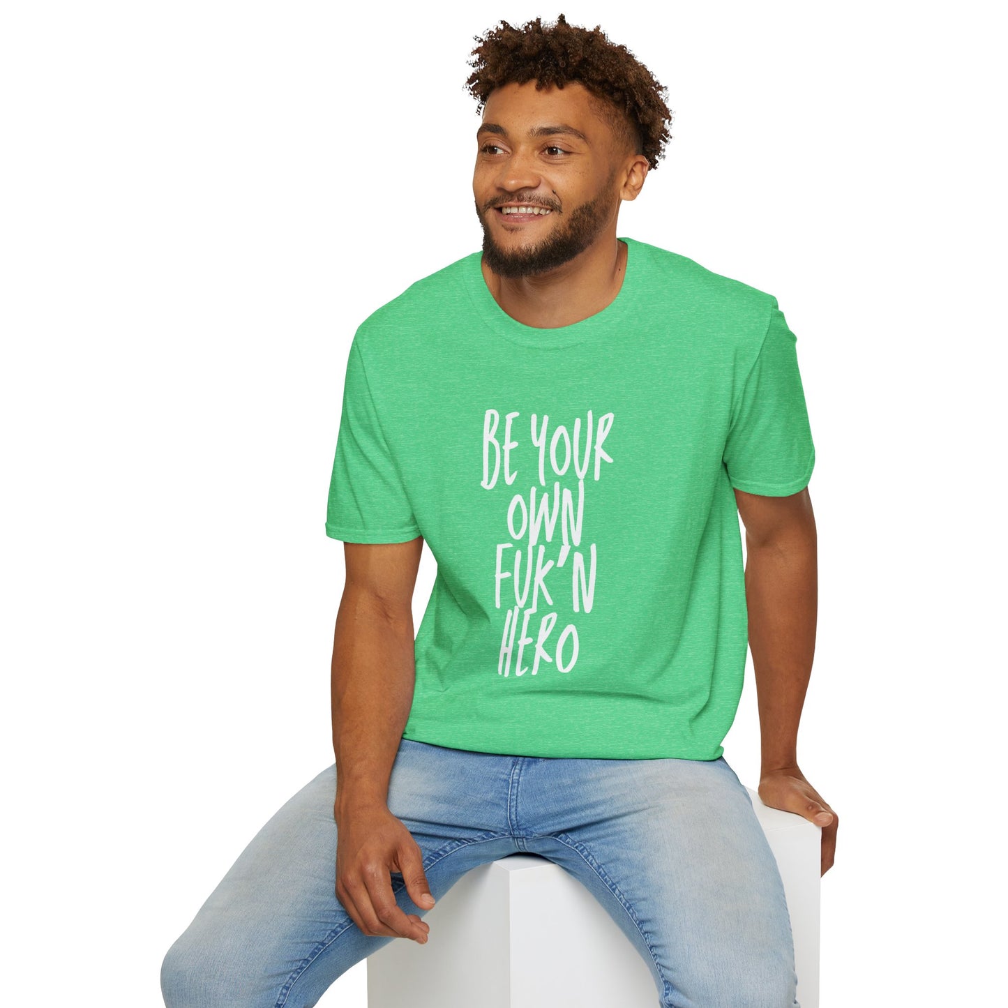 Be Your Own Hero Unisex Softstyle T-Shirt, Casual Graphic Tee, Comfortable Daily Wear, Great for Gifting, Perfect for Holidays