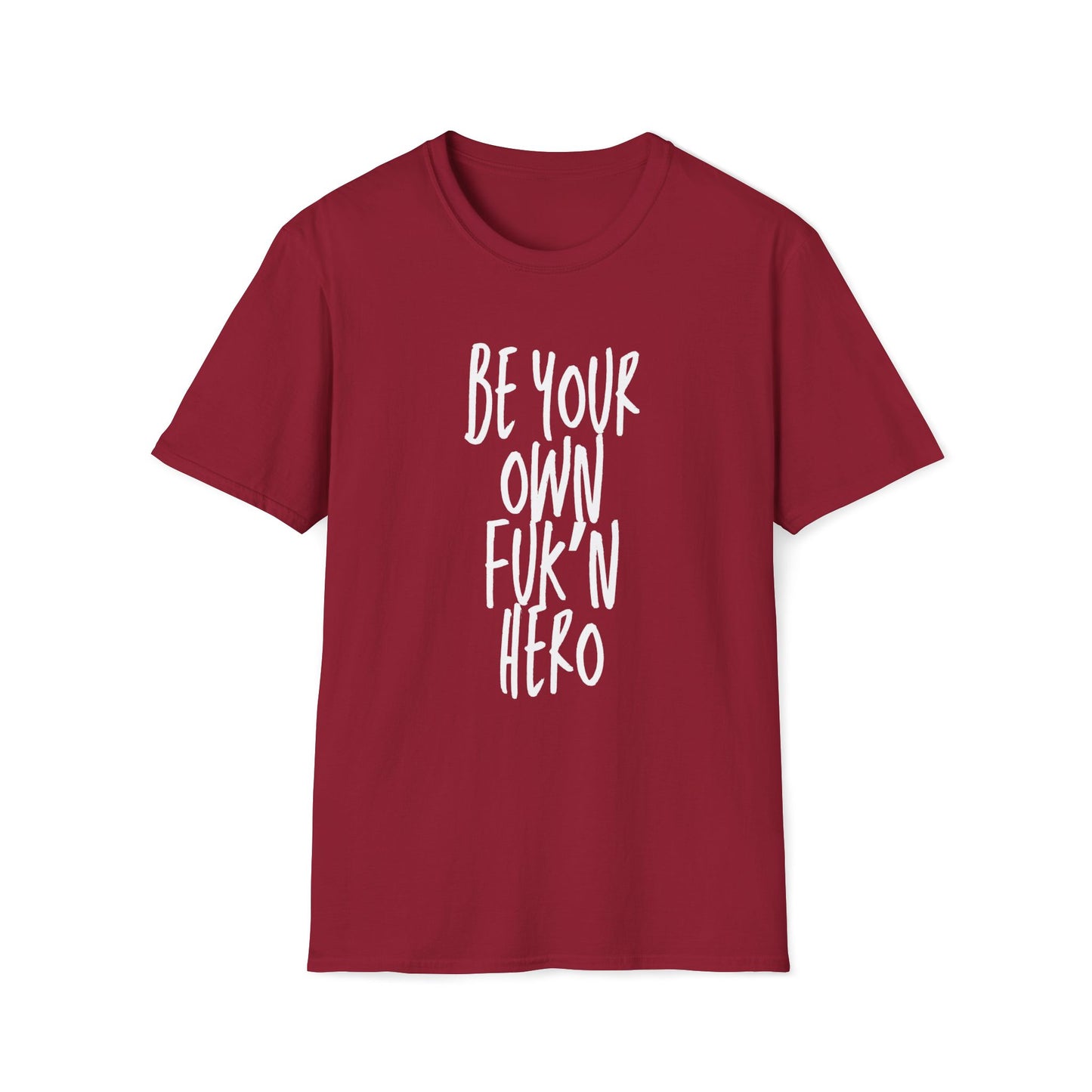 Be Your Own Hero Unisex Softstyle T-Shirt, Casual Graphic Tee, Comfortable Daily Wear, Great for Gifting, Perfect for Holidays