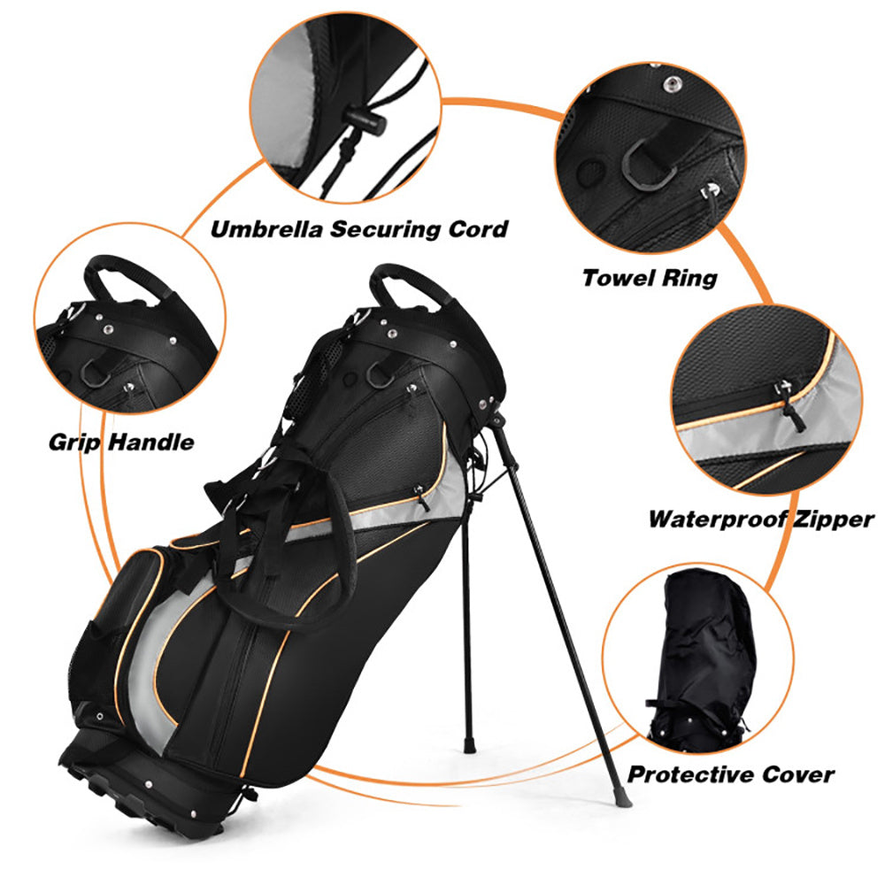 9 Inch Golf Stand Bag Divider Carry Pockets Storage