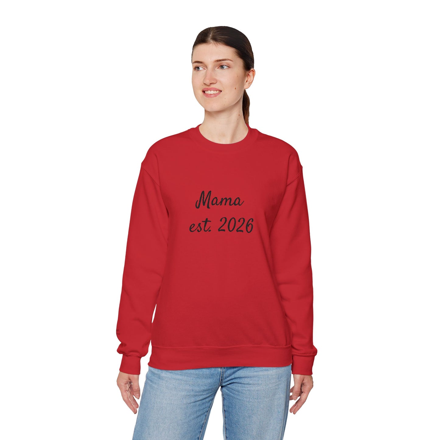 Unisex Mother's day Mama with Child Names Personalize Embroider Heavy Blend™ Crewneck Sweatshirt