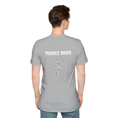 Trouble Maker Skeleton Hands Unisex Softstyle T-Shirt | Graphic Tee for Music Lovers, Gift for Concert Goers, Casual Wear, Halloween Top, [...]