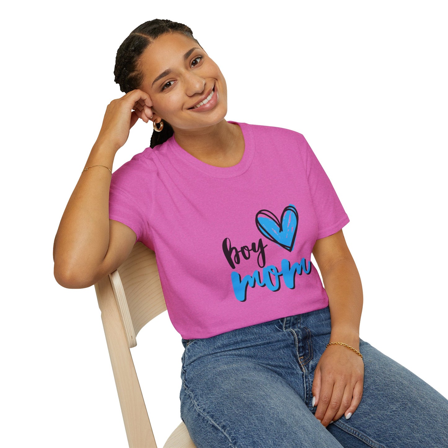 Boy Love Mom Unisex Softstyle T-Shirt | Perfect for Family Days and Celebrations