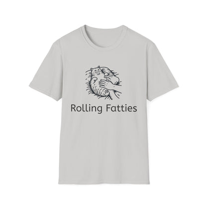 Rolling Fatties Unisex Softstyle T-Shirt, Funny Graphic Tee, Casual Wear, Gift for Hippies, Unique Gift, Birthday Apparel