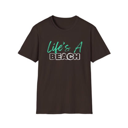 Life's A Beach Unisex Softstyle T-Shirt, Summer Vacation Tee, Beach Party Shirt, Casual Wear, Gift for Beach Lovers