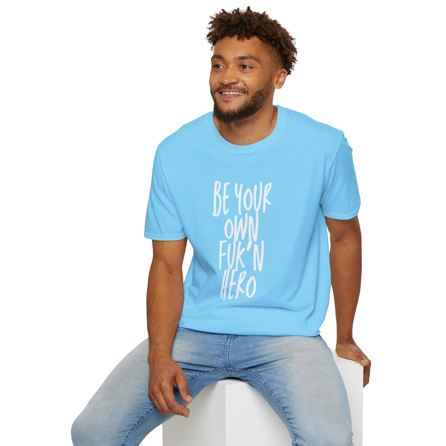 Be Your Own Hero Unisex Softstyle T-Shirt, Casual Graphic Tee, Comfortable Daily Wear, Great for Gifting, Perfect for Holidays