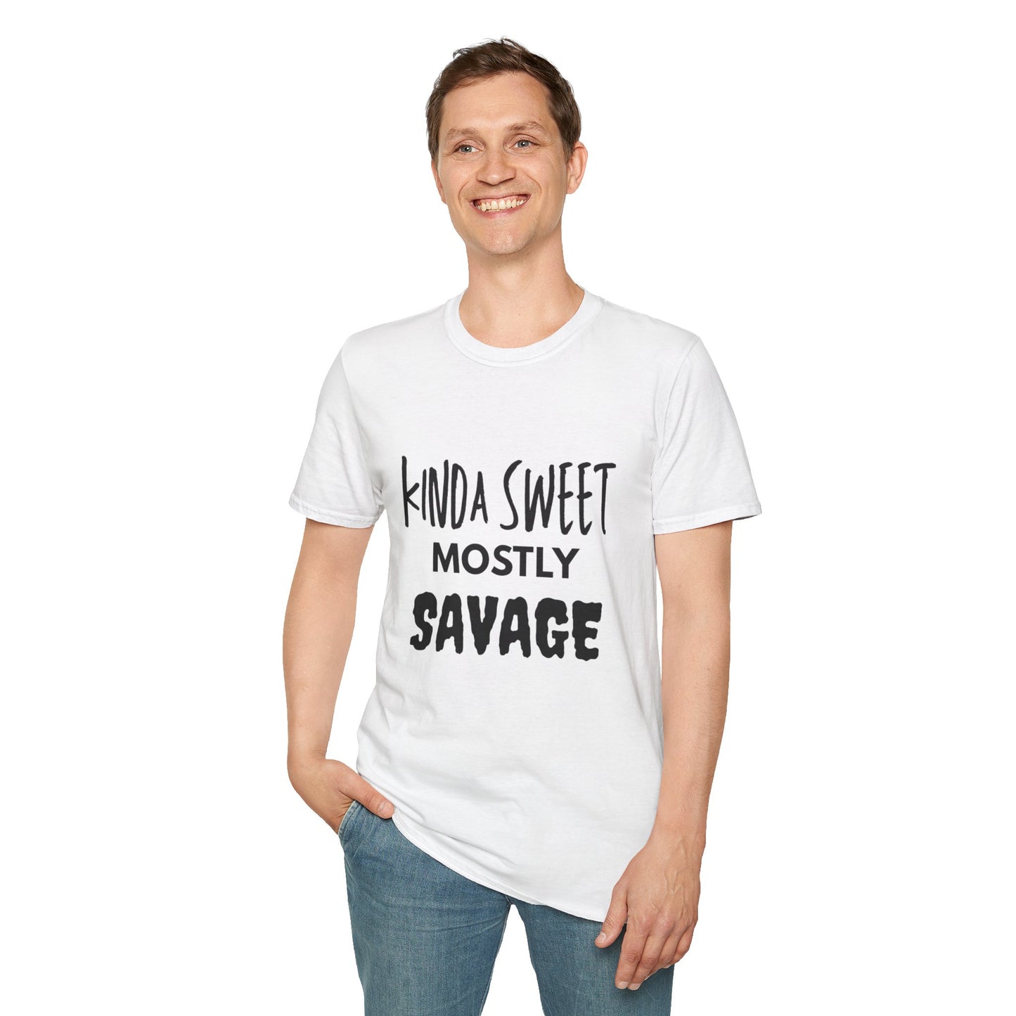 Kinda Sweet Mostly Savage Unisex T-Shirt, Funny Tee, Gift for Her, Casual Outfit, Birthday Gift, Everyday Wear