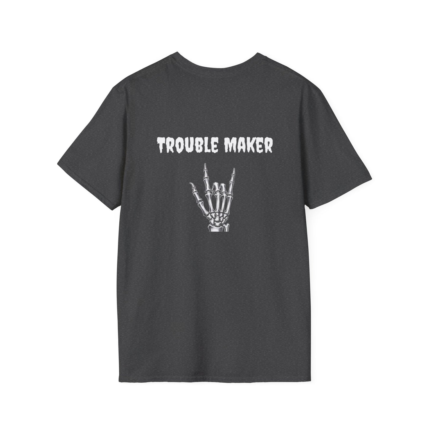 Trouble Maker Skeleton Hands Unisex Softstyle T-Shirt | Graphic Tee for Music Lovers, Gift for Concert Goers, Casual Wear, Halloween Top, [...]
