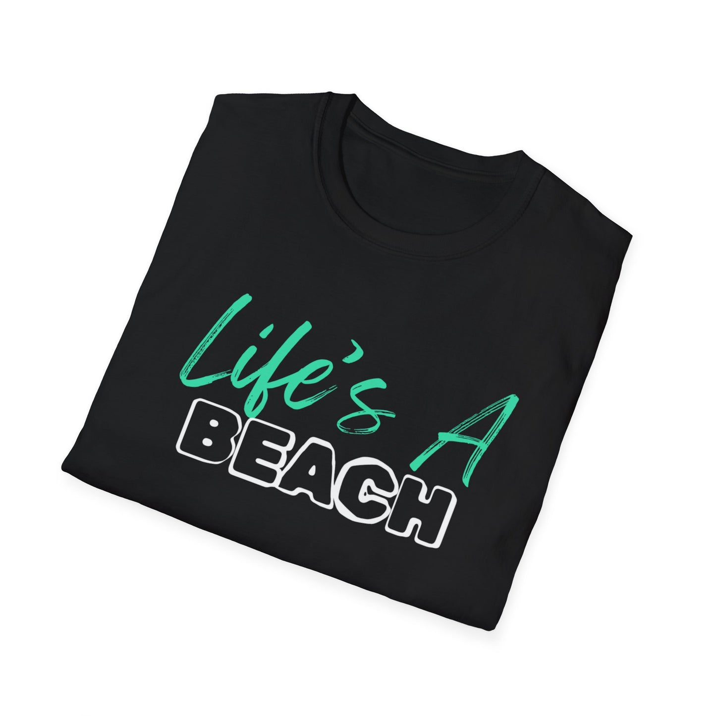 Life's A Beach Unisex Softstyle T-Shirt, Summer Vacation Tee, Beach Party Shirt, Casual Wear, Gift for Beach Lovers