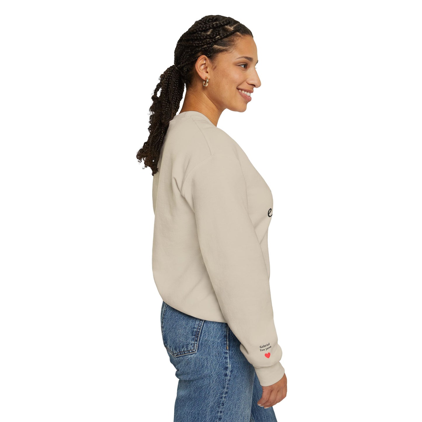 Unisex Mother's day Mama with Child Names Personalize Embroider Heavy Blend™ Crewneck Sweatshirt