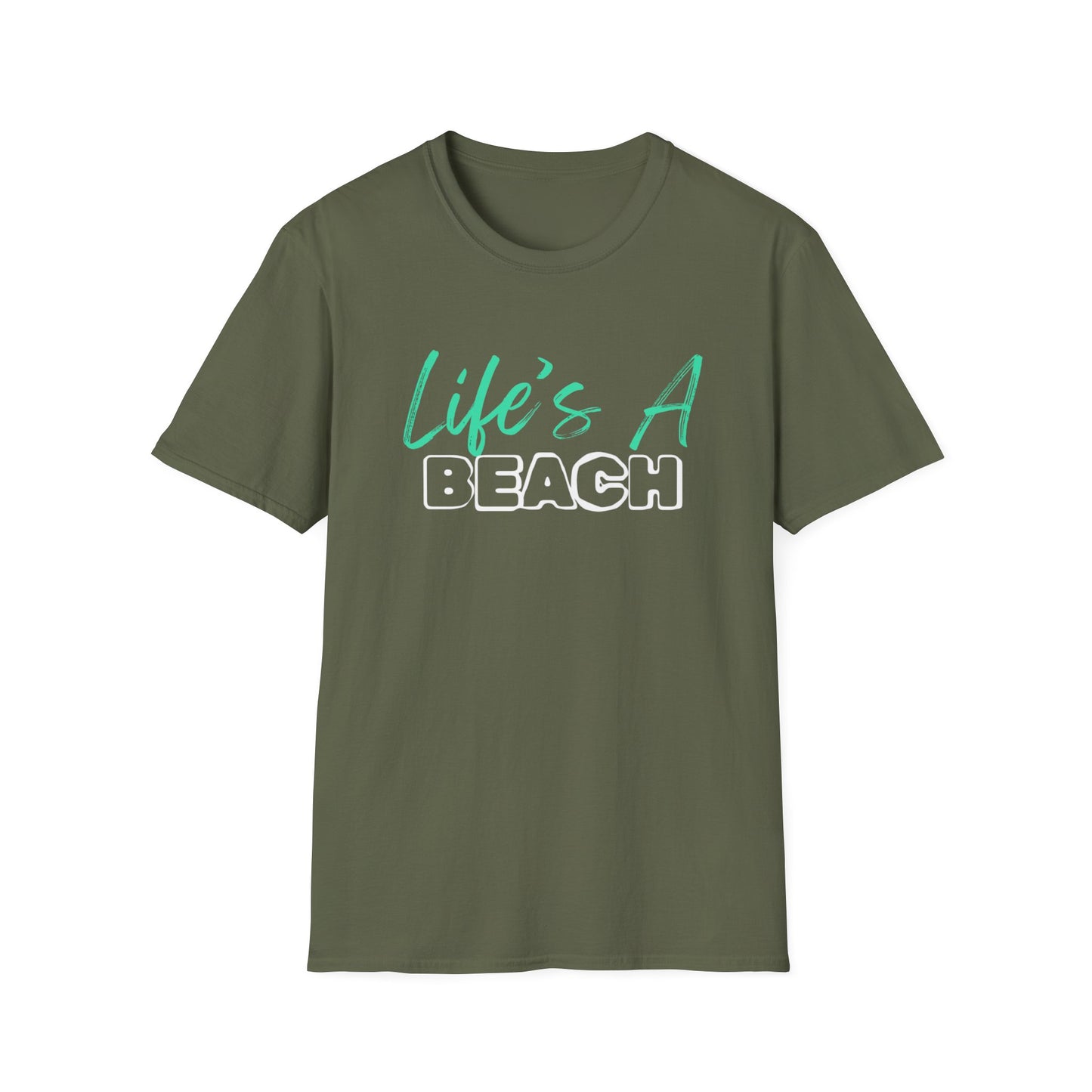 Life's A Beach Unisex Softstyle T-Shirt, Summer Vacation Tee, Beach Party Shirt, Casual Wear, Gift for Beach Lovers