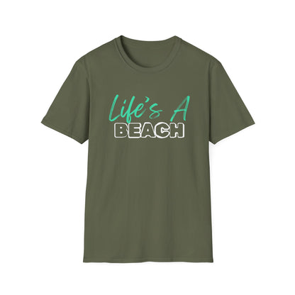 Life's A Beach Unisex Softstyle T-Shirt, Summer Vacation Tee, Beach Party Shirt, Casual Wear, Gift for Beach Lovers