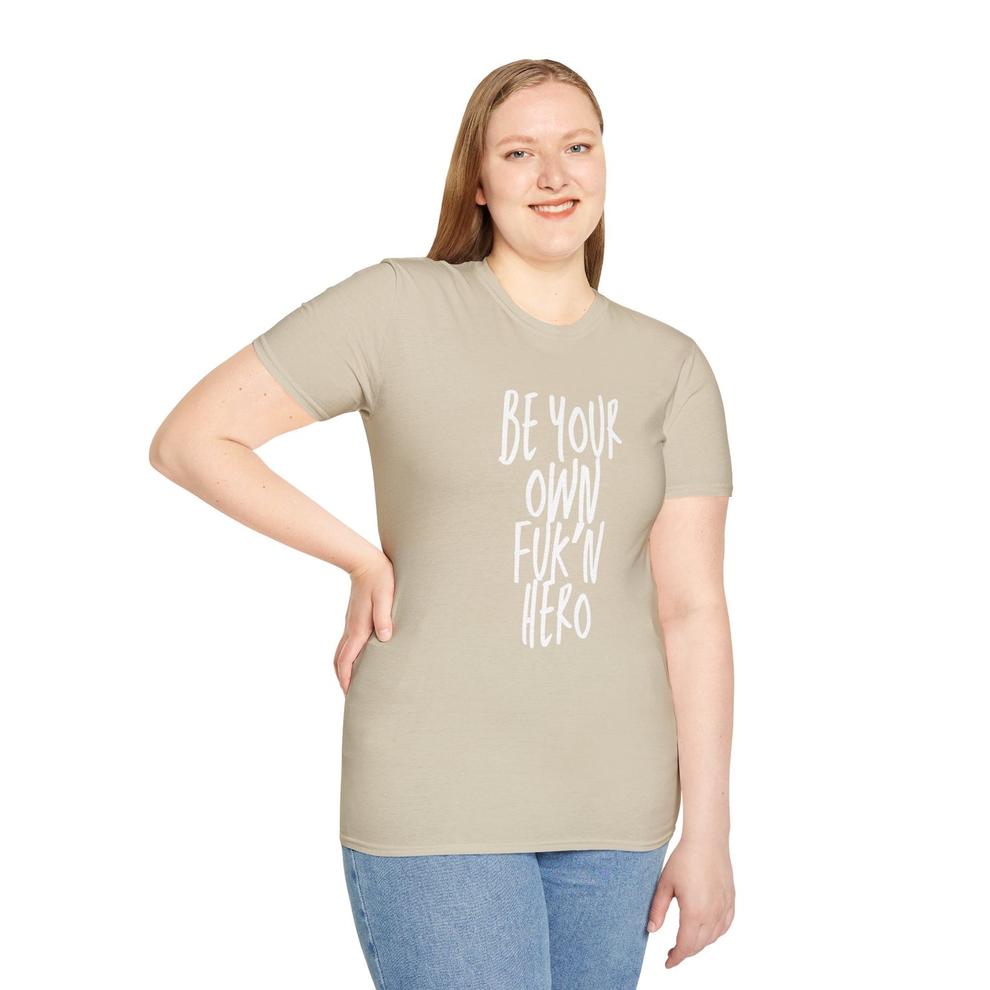 Be Your Own Hero Unisex Softstyle T-Shirt, Casual Graphic Tee, Comfortable Daily Wear, Great for Gifting, Perfect for Holidays