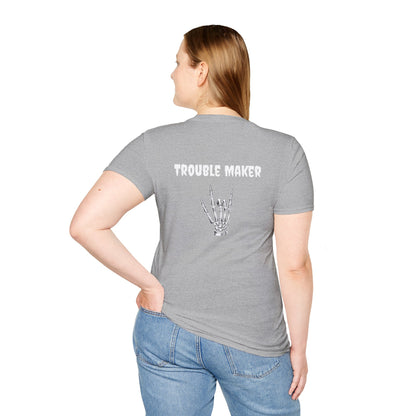 Trouble Maker Skeleton Hands Unisex Softstyle T-Shirt | Graphic Tee for Music Lovers, Gift for Concert Goers, Casual Wear, Halloween Top, [...]