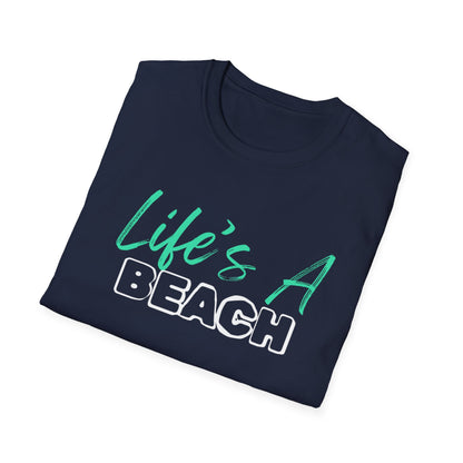 Life's A Beach Unisex Softstyle T-Shirt, Summer Vacation Tee, Beach Party Shirt, Casual Wear, Gift for Beach Lovers