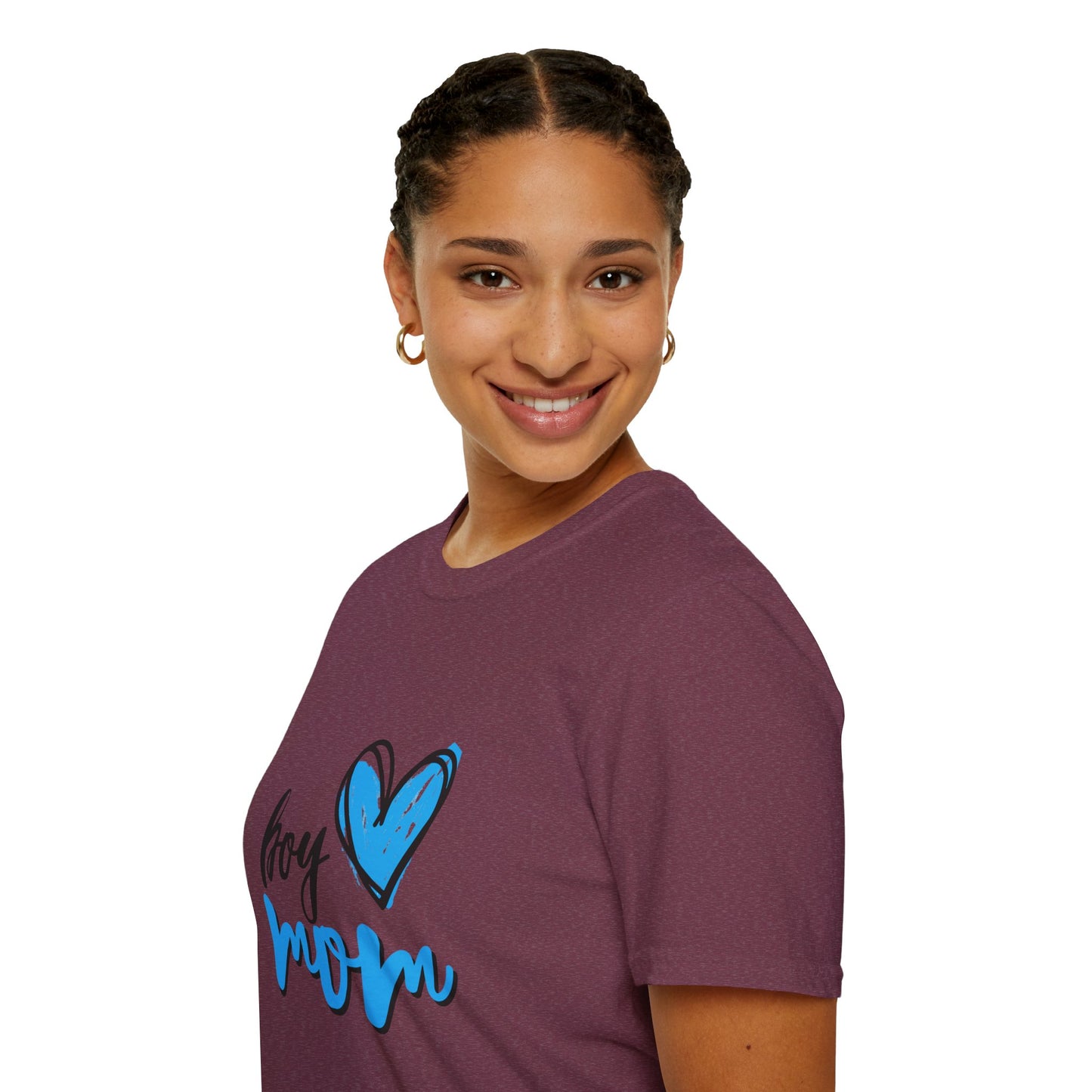 Boy Love Mom Unisex Softstyle T-Shirt | Perfect for Family Days and Celebrations