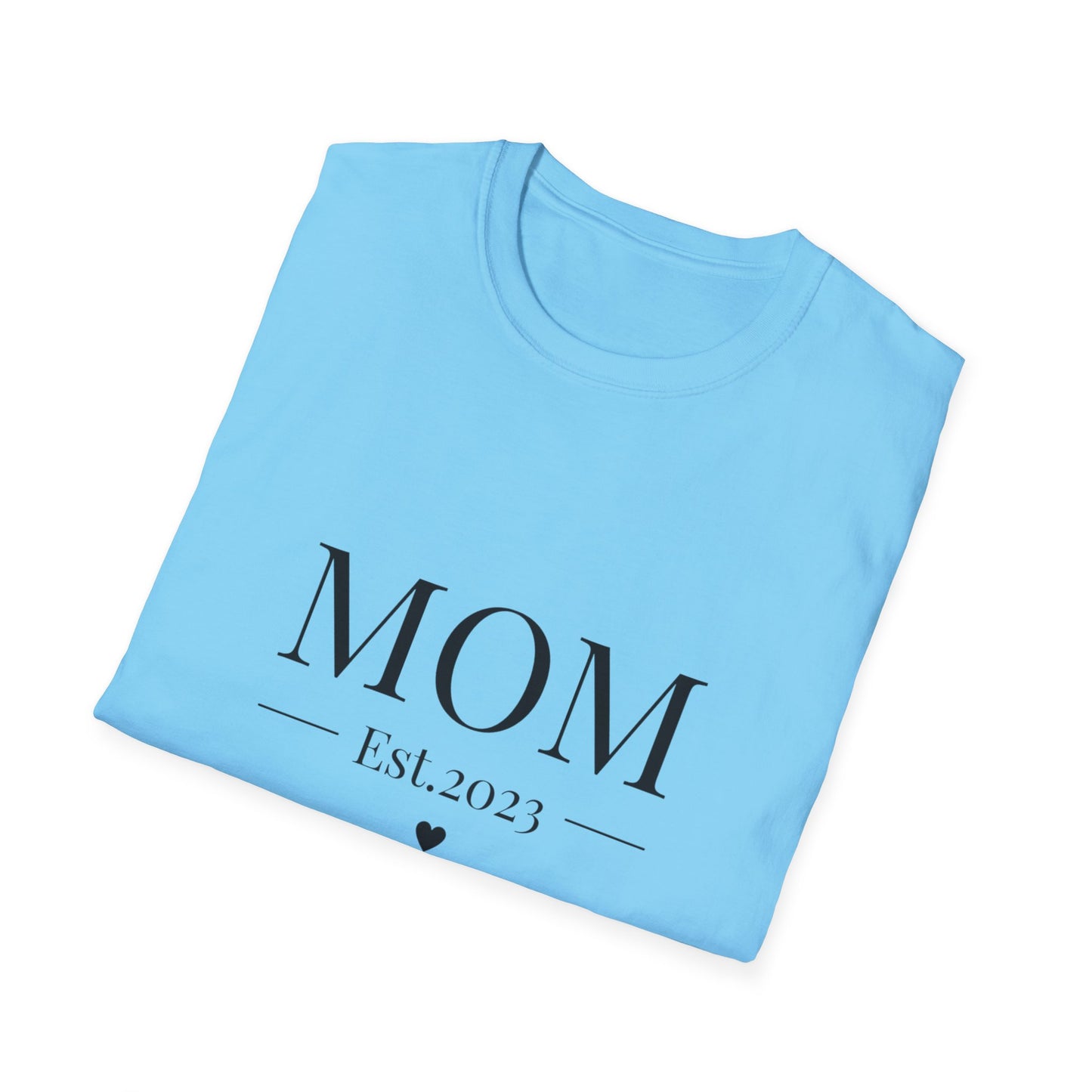 Mom Est. 2023 Unisex T-Shirt - Softstyle Tee for New Moms