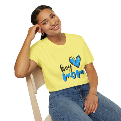 Boy Love Mom Unisex Softstyle T-Shirt | Perfect for Family Days and Celebrations