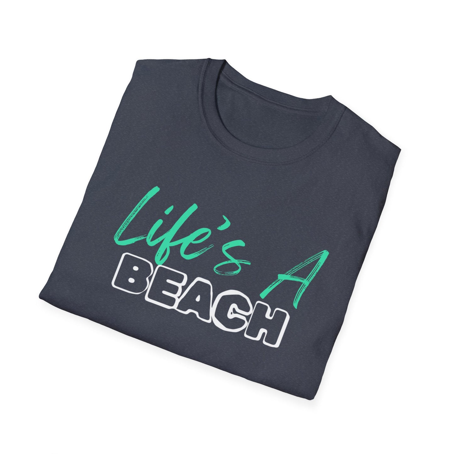 Life's A Beach Unisex Softstyle T-Shirt, Summer Vacation Tee, Beach Party Shirt, Casual Wear, Gift for Beach Lovers