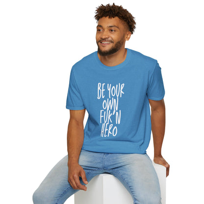 Be Your Own Hero Unisex Softstyle T-Shirt, Casual Graphic Tee, Comfortable Daily Wear, Great for Gifting, Perfect for Holidays
