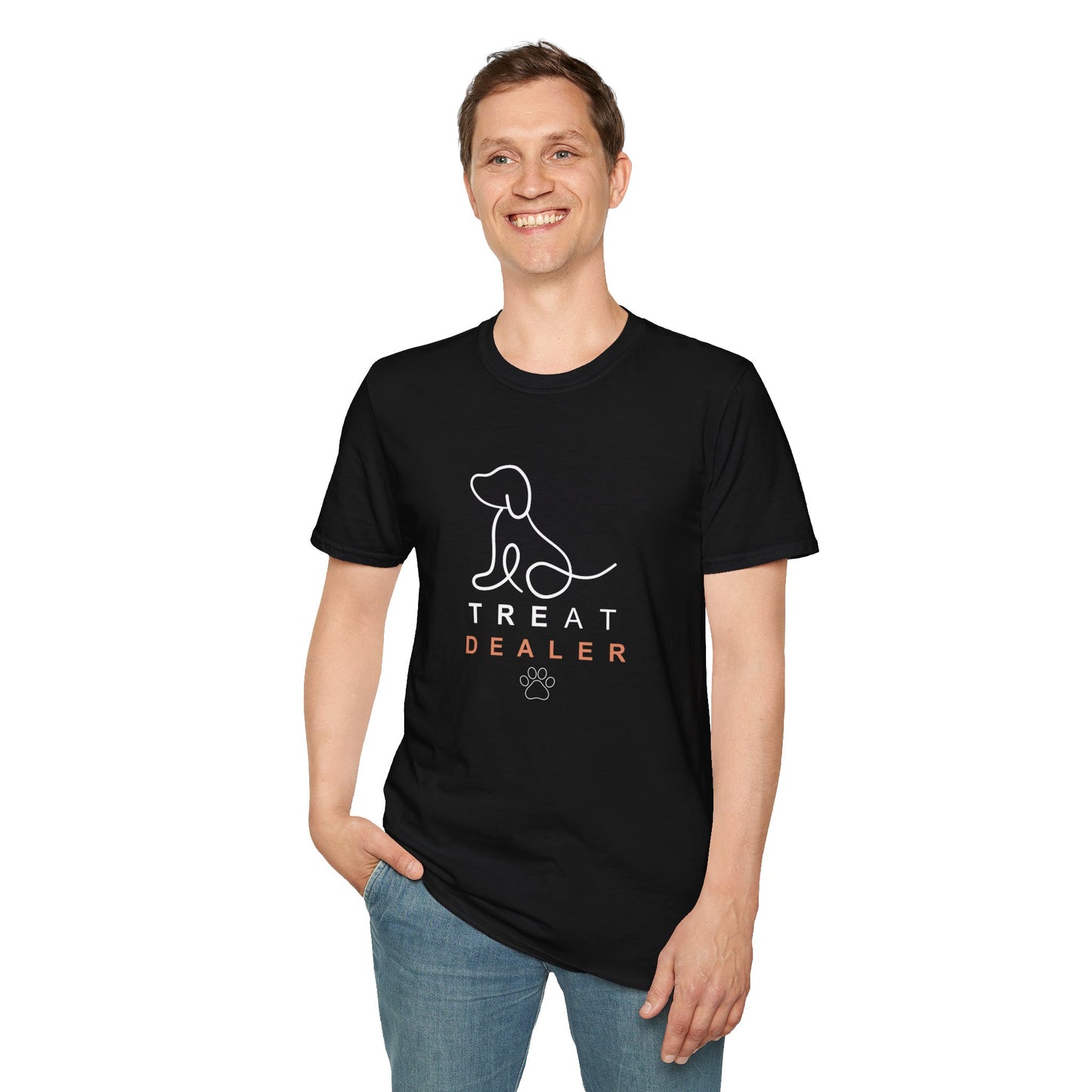 Treat Dealer Dog Lover's Unisex T-Shirt - 'Treat Dealer' Design, Pet Owner Gift, Cute Dog Apparel, Animal Lover Shirt, Dog Mom/Dad Tee, Casual Wear