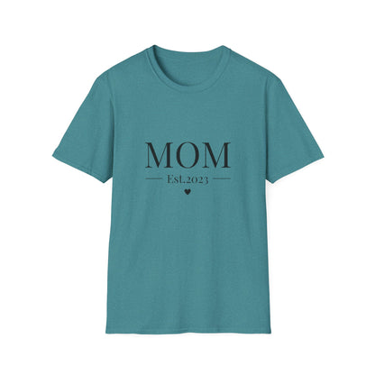 Mom Est. 2023 Unisex T-Shirt - Softstyle Tee for New Moms
