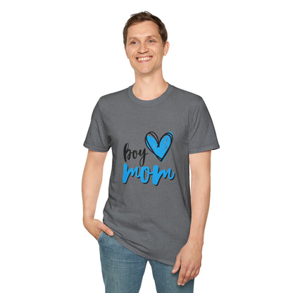 Boy Love Mom Unisex Softstyle T-Shirt | Perfect for Family Days and Celebrations