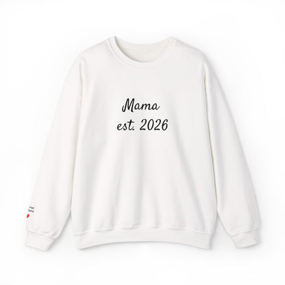 Unisex Mother's day Mama with Child Names Personalize Embroider Heavy Blend™ Crewneck Sweatshirt