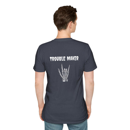 Trouble Maker Skeleton Hands Unisex Softstyle T-Shirt | Graphic Tee for Music Lovers, Gift for Concert Goers, Casual Wear, Halloween Top, [...]