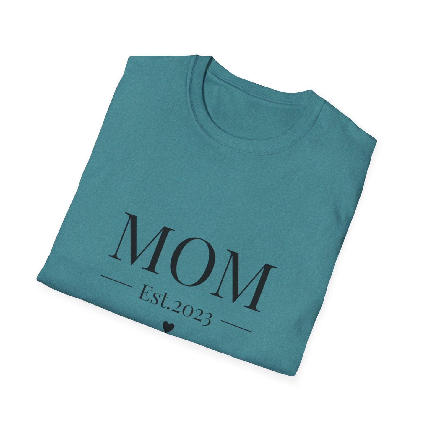 Mom Est. 2023 Unisex T-Shirt - Softstyle Tee for New Moms