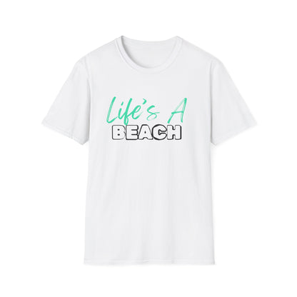 Life's A Beach Unisex Softstyle T-Shirt, Summer Vacation Tee, Beach Party Shirt, Casual Wear, Gift for Beach Lovers