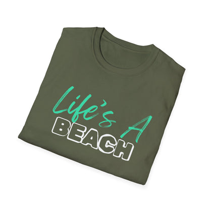 Life's A Beach Unisex Softstyle T-Shirt, Summer Vacation Tee, Beach Party Shirt, Casual Wear, Gift for Beach Lovers