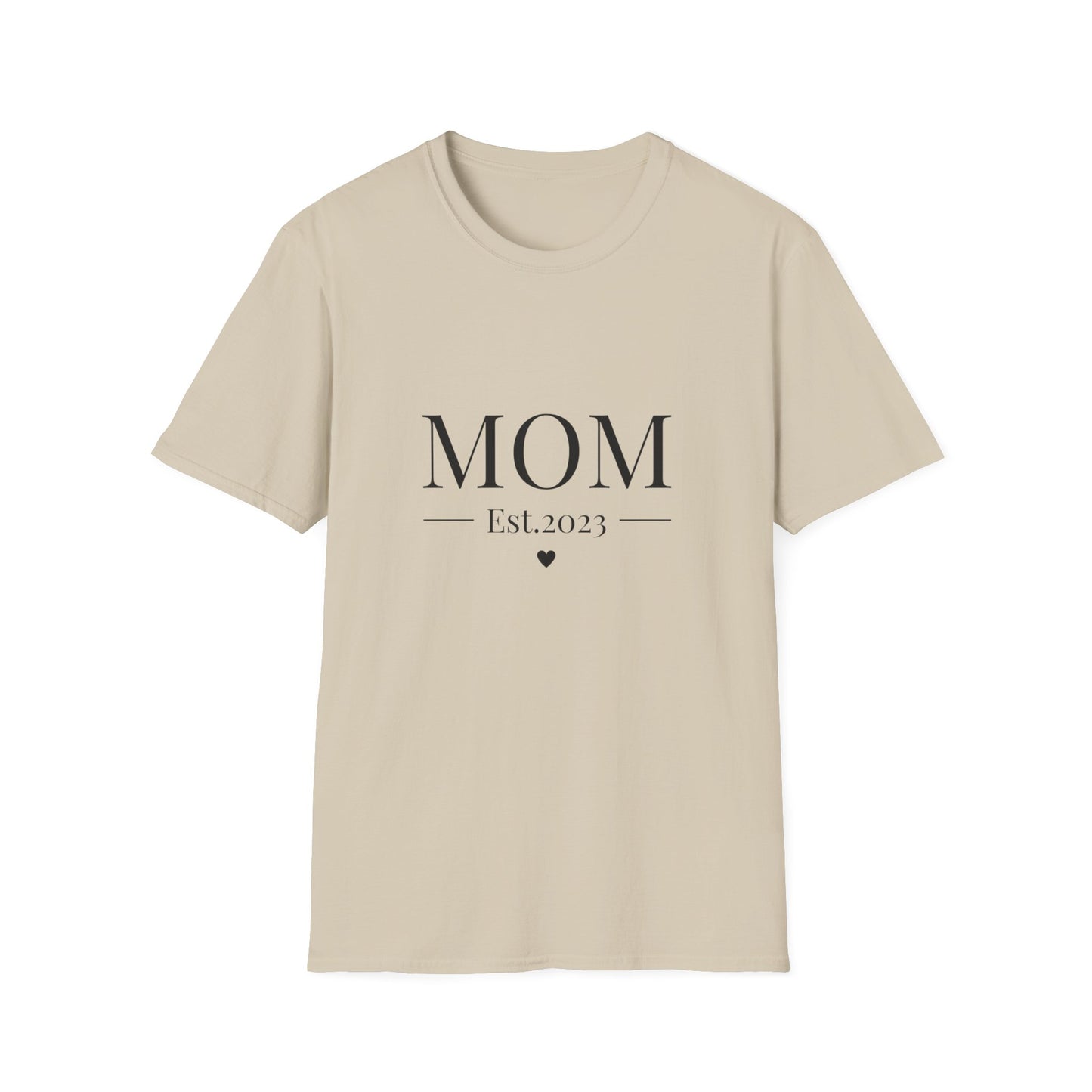 Mom Est. 2023 Unisex T-Shirt - Softstyle Tee for New Moms