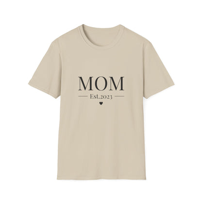 Mom Est. 2023 Unisex T-Shirt - Softstyle Tee for New Moms