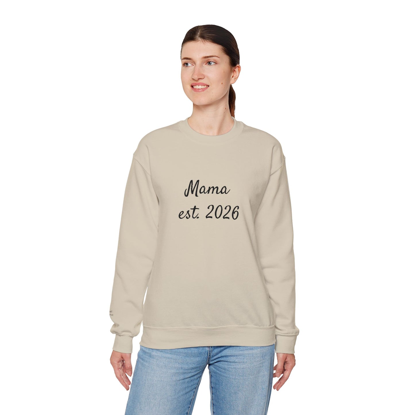 Unisex Mother's day Mama with Child Names Personalize Embroider Heavy Blend™ Crewneck Sweatshirt