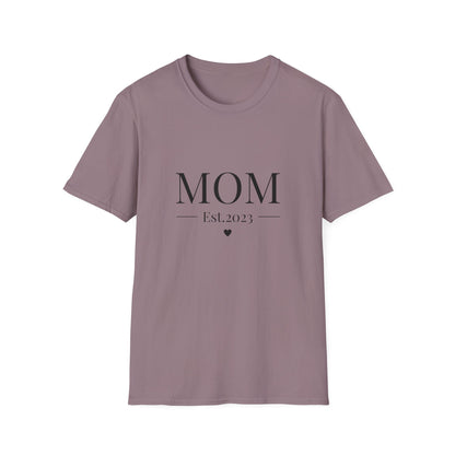 Mom Est. 2023 Unisex T-Shirt - Softstyle Tee for New Moms