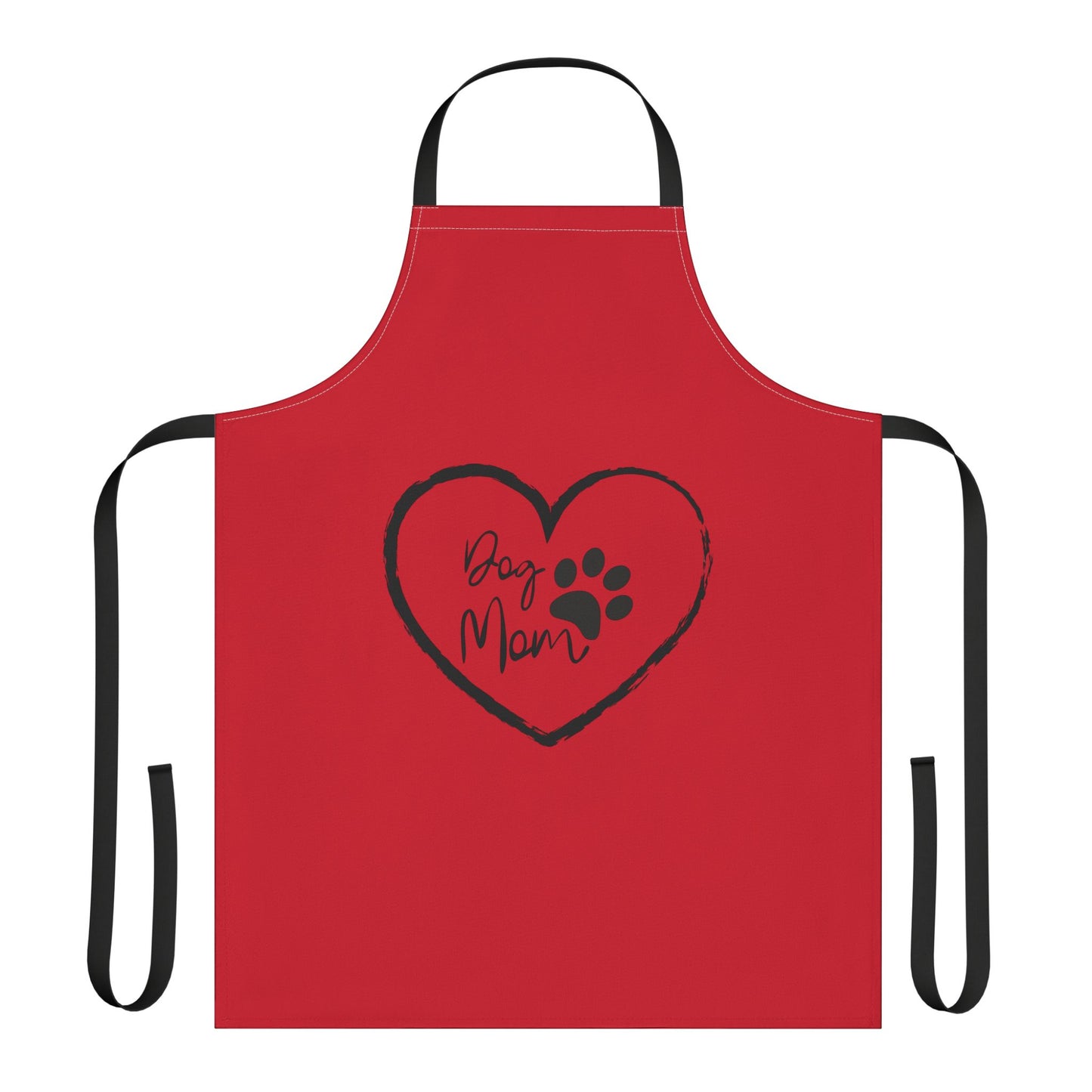 Dog Mom Apron - Stylish Red Apron with 5-Color Straps for Pet Lovers
