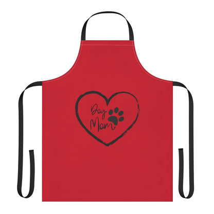 Dog Mom Apron - Stylish Red Apron with 5-Color Straps for Pet Lovers
